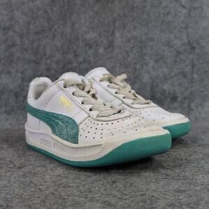 Puma Shoes Kids 8 Sneaker Athletic Trainer GV Special Leather White Blue Toddler